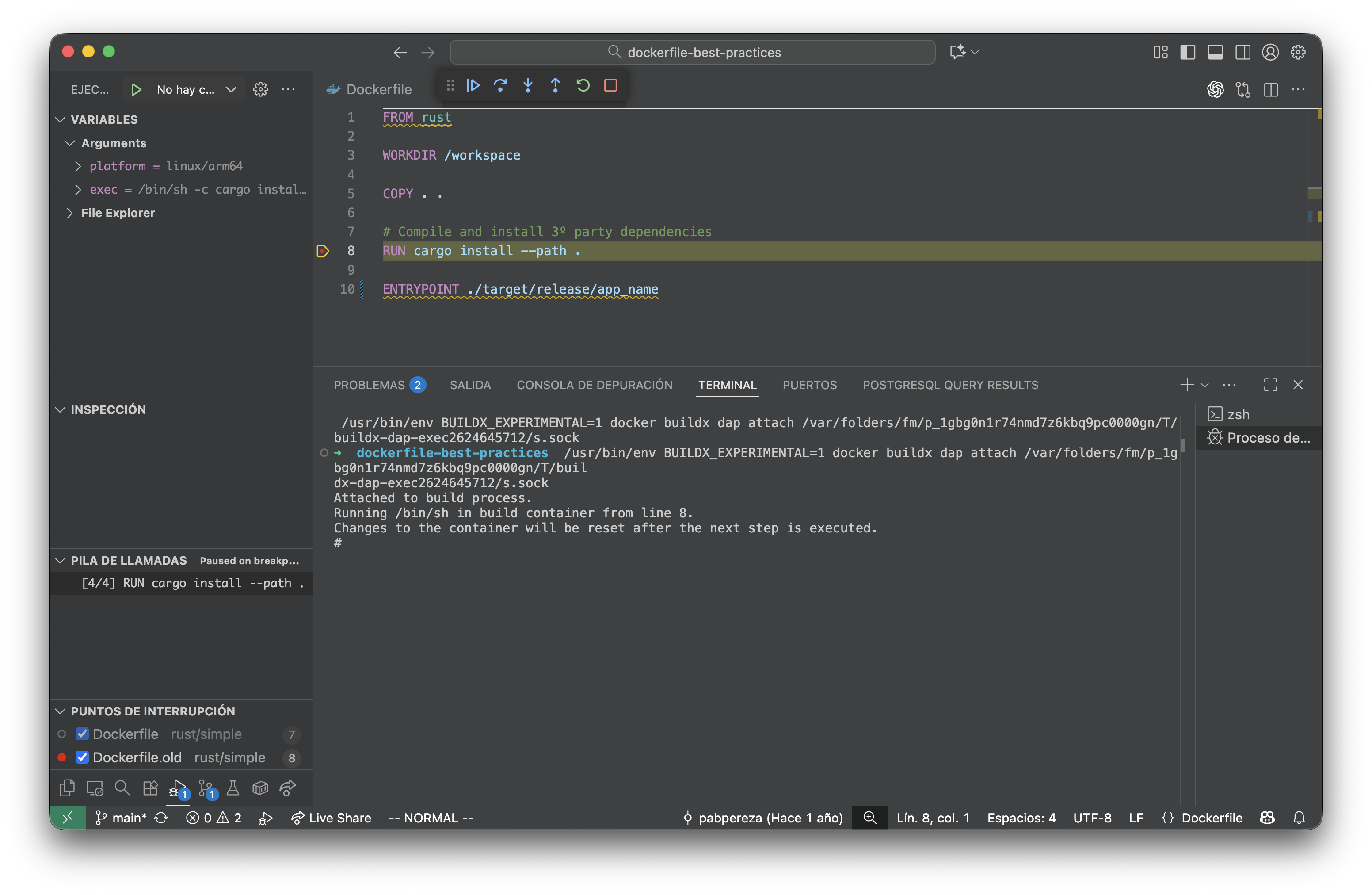 Docker Buildx Debug Terminal