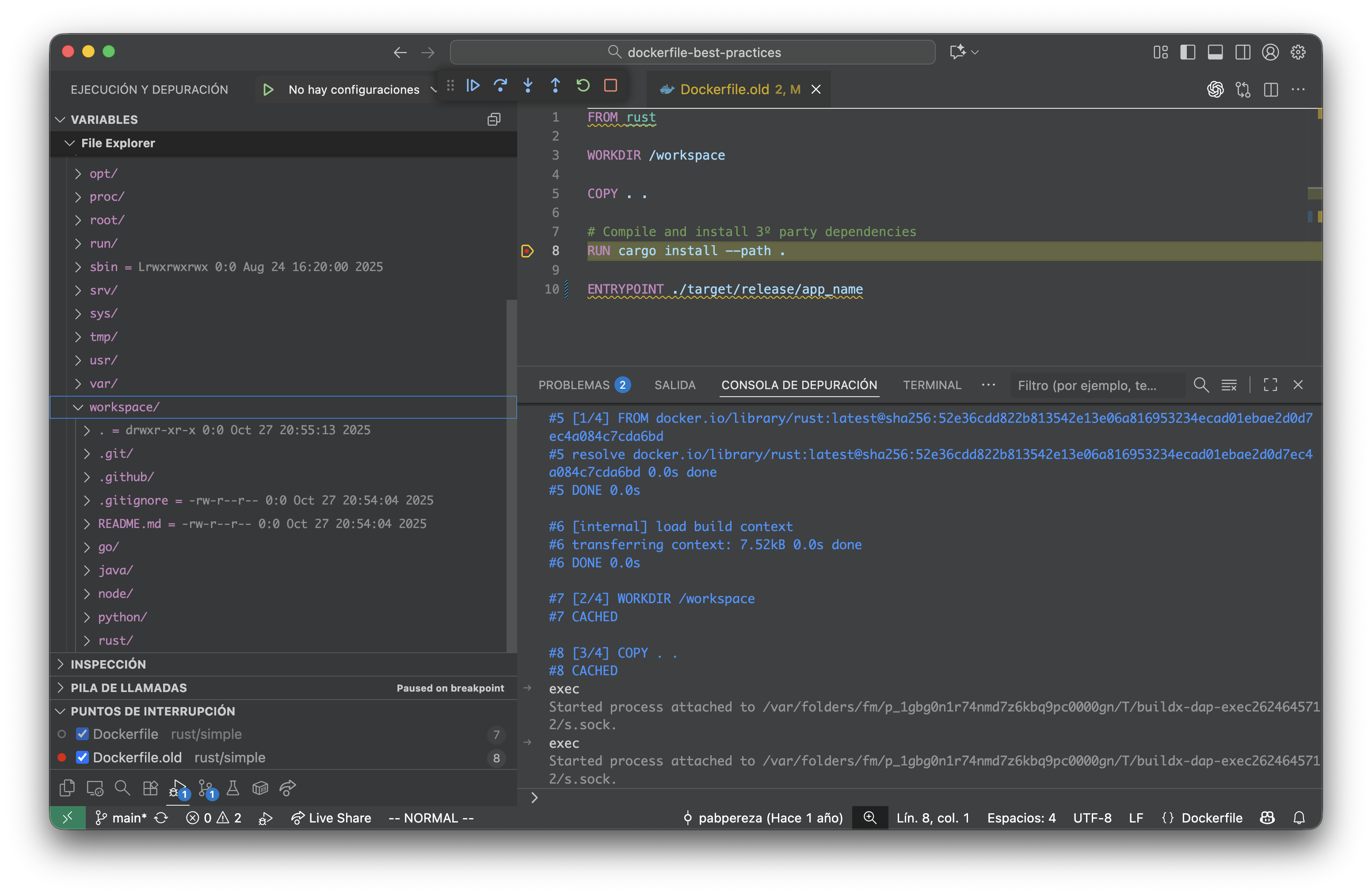 Docker Buildx Debug File Explorer